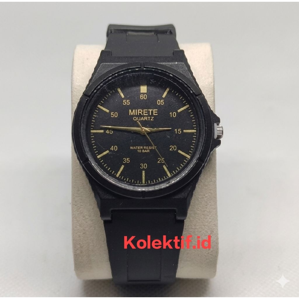 Jam tangan Analog Kasual pria tali karet