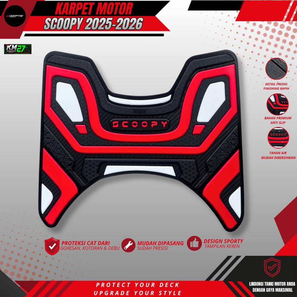 KM272 Karpet Motor Honda NEW SCOOPY 2025 - 2026 / Pijakan Kaki Motor SCOOPY 2025 - 2026 / Anti Licin