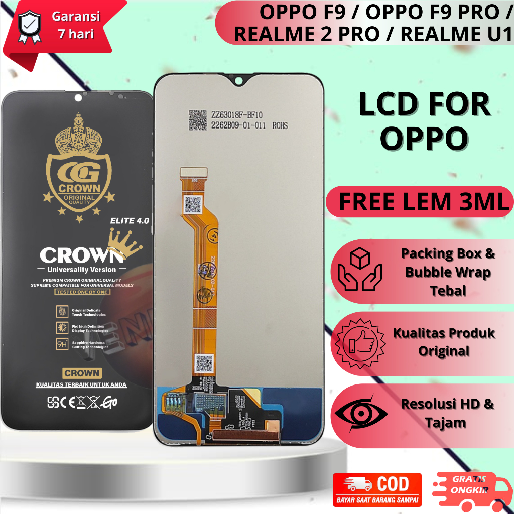 LCD TOUCHSCREEN OPPO F9 / OPPO F9 PRO / REALME 2 PRO / REALME U1 UNIVERSAL COMPLETE FULLSET ORI OG C