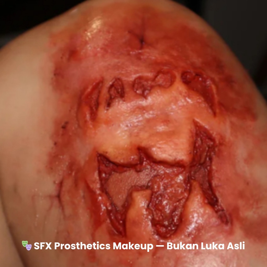 [PRODUK LOKAL] LUKA ZOMBIE PALSU | SFX MAKEUP HALLOWEEN | ZOMBIE BITE SILICONE PROSTHETIC | SFX MAKE