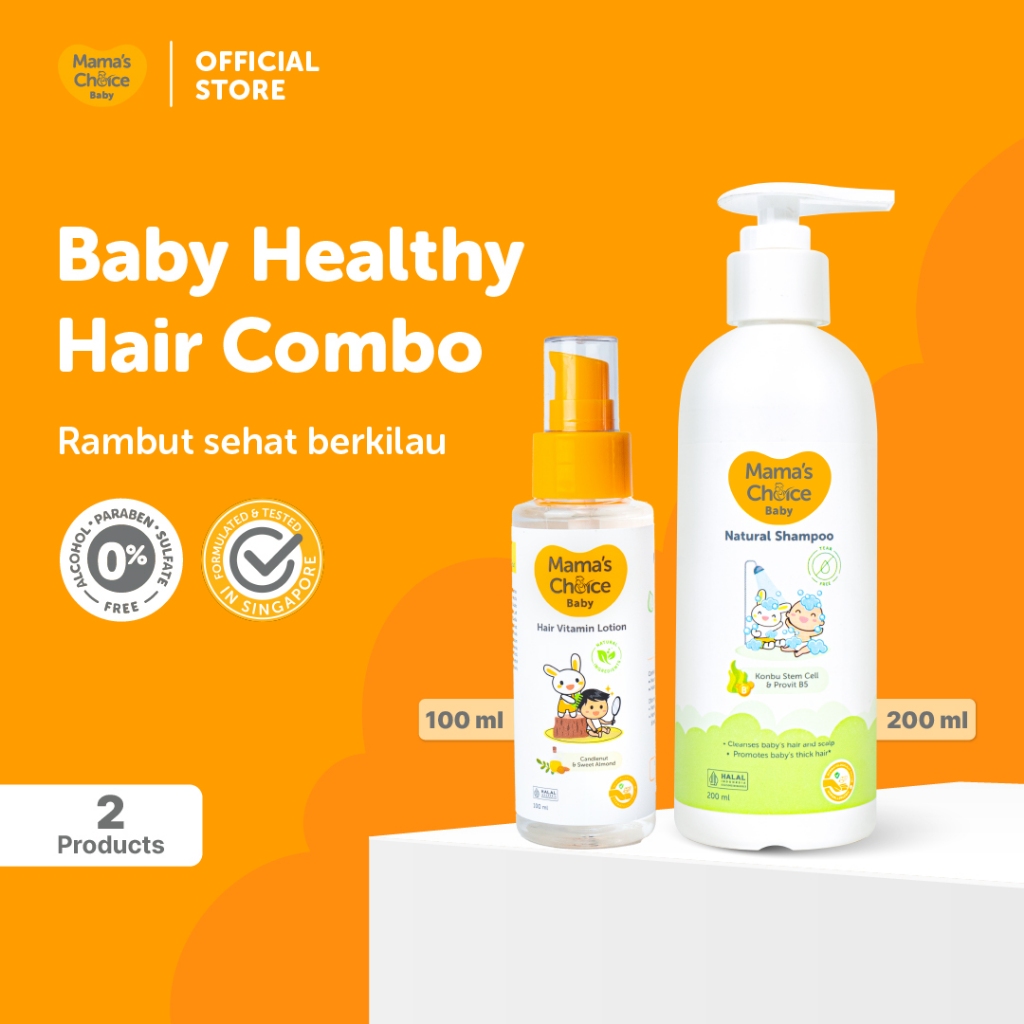 Sampo Bayi Penumbuh Rambut Bayi - Mama's Choice Baby Healthy Hair Combo - Vitamin Rambut Bayi dan An