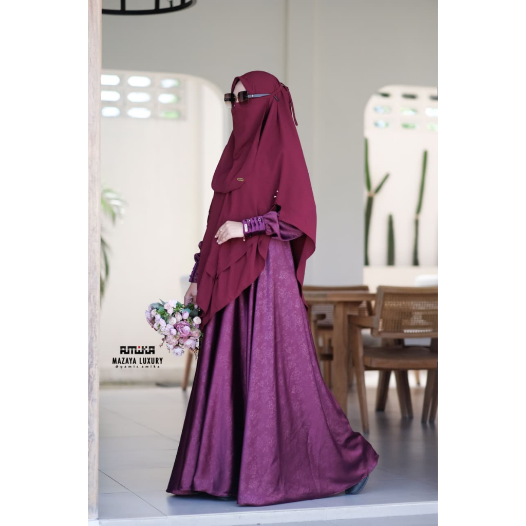 Gamis Amika - Mazaya Luxury Beauty (gamis only) II bisa request model lengan/manset II manset kriwil