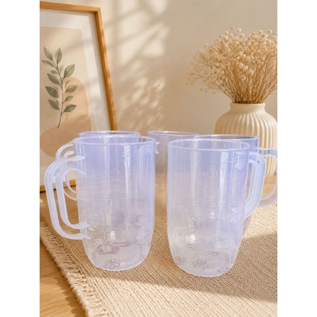 1 Lusin Gelas PLastik Bir Bening Transparan 400ml