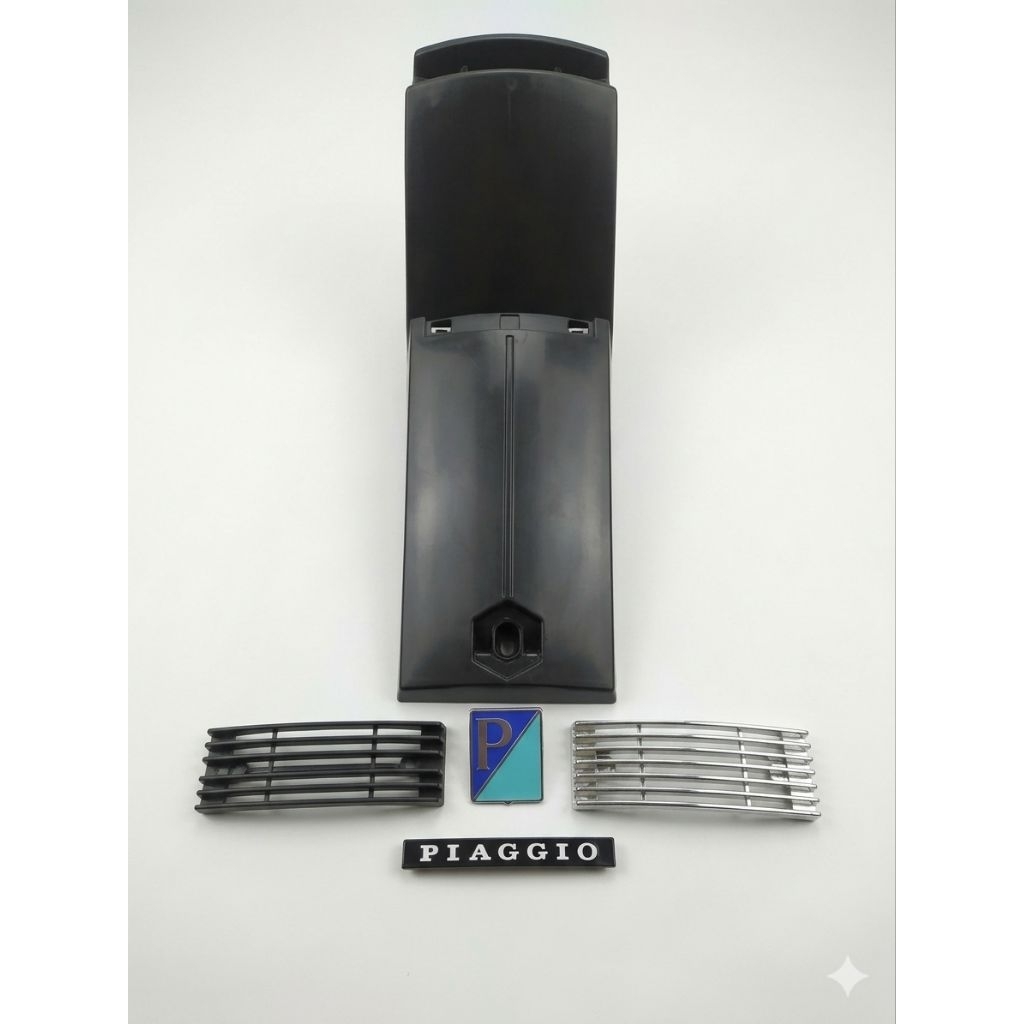 Hidung / Dasi Vespa New PX PX Hitam Dan Chrome