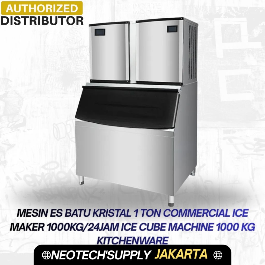Mesin Es batu Kristal 1 ton Commercial Ice Maker 1000KG/24Jam Ice Cube Machine 1000 Kg Kitchenware