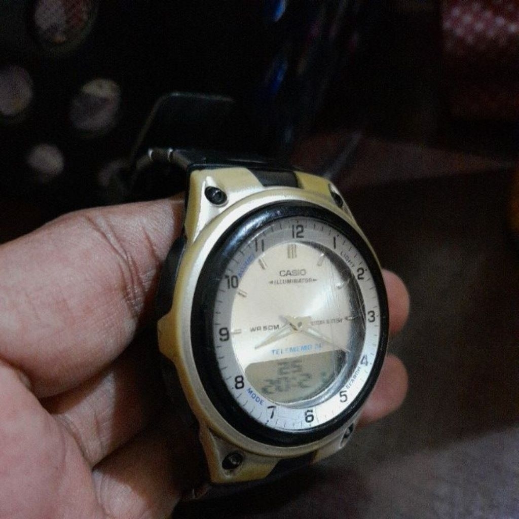 jam tangan preloved  analog digital casio AW 80