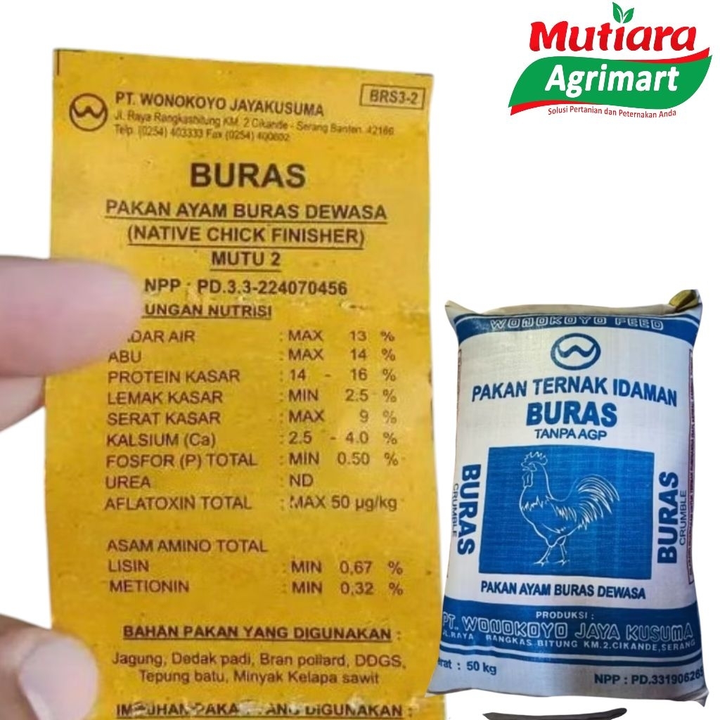 PAKAN AYAM TERNAK IDAMAN BURAS @50KG