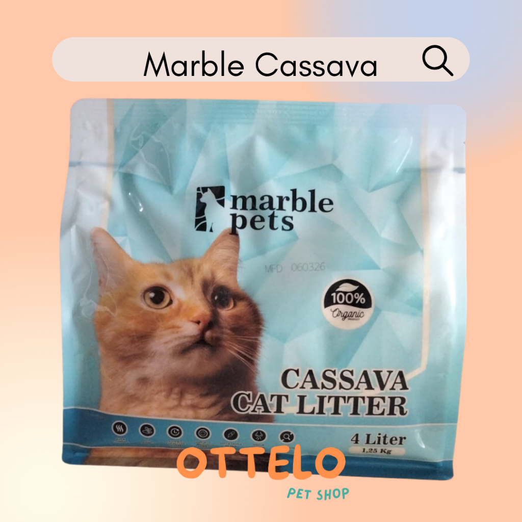 Marble Pasir Kucing Singkong 4L / Marble Cassava Singkong / Pasir Kucing Cassava 4L