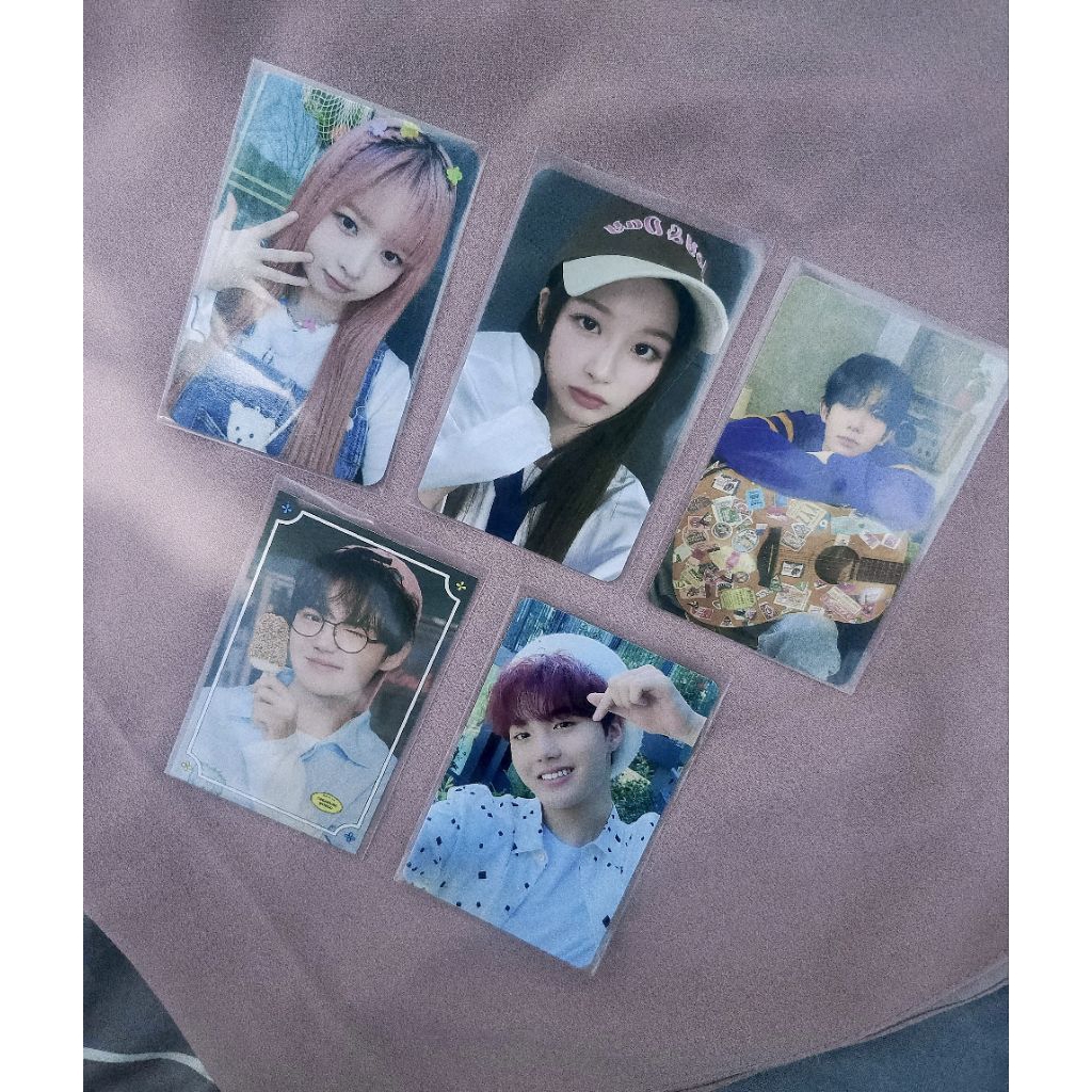 [read desk] photocard official rei ive beadroad jepit pink, sullyoon nmixx makestar koki, doyoung ba