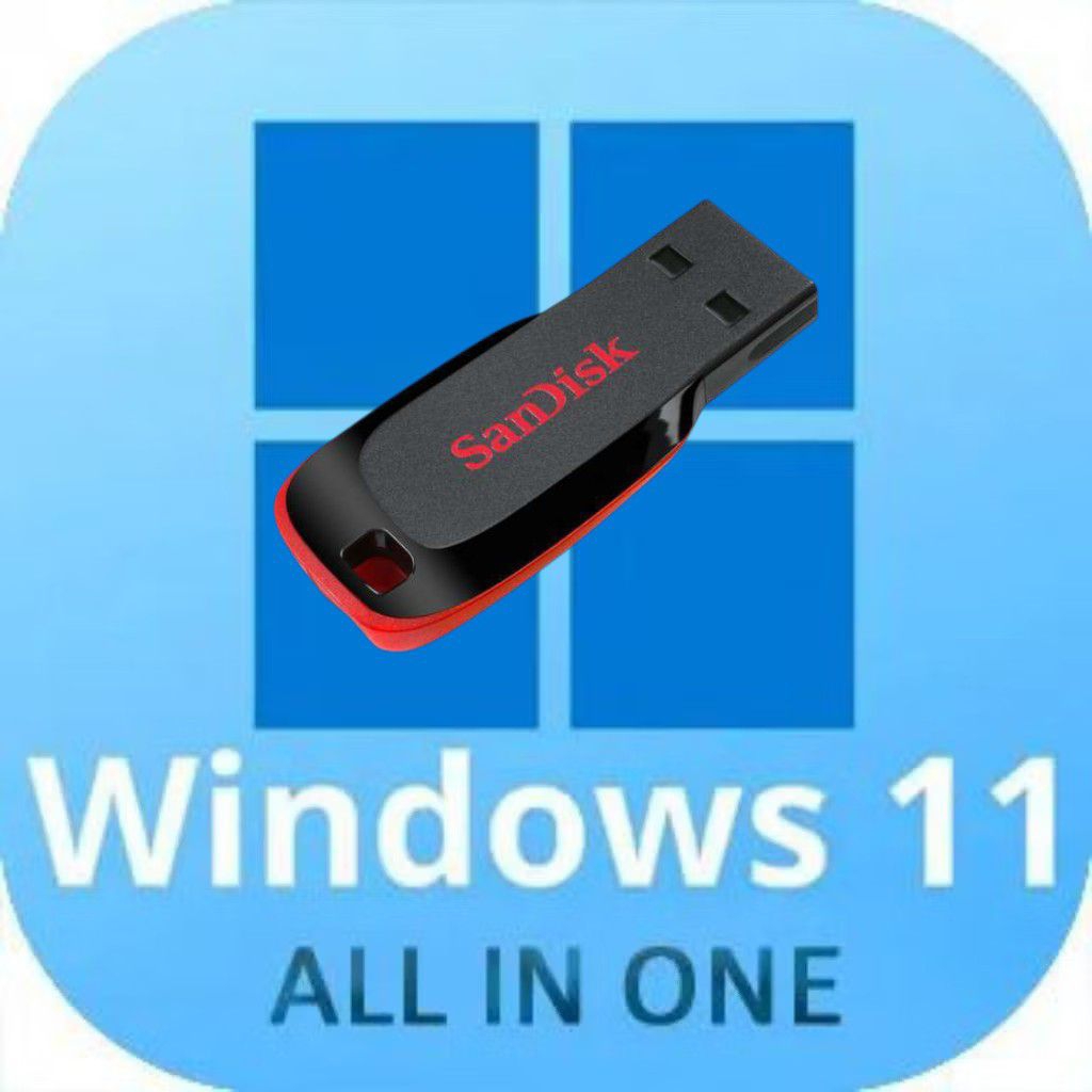 Flash Disk 8GB Windows 11 AIO Version 25H2 Build 26200.5074 (x64) [Non-TPM] EN-US Pre-Activated