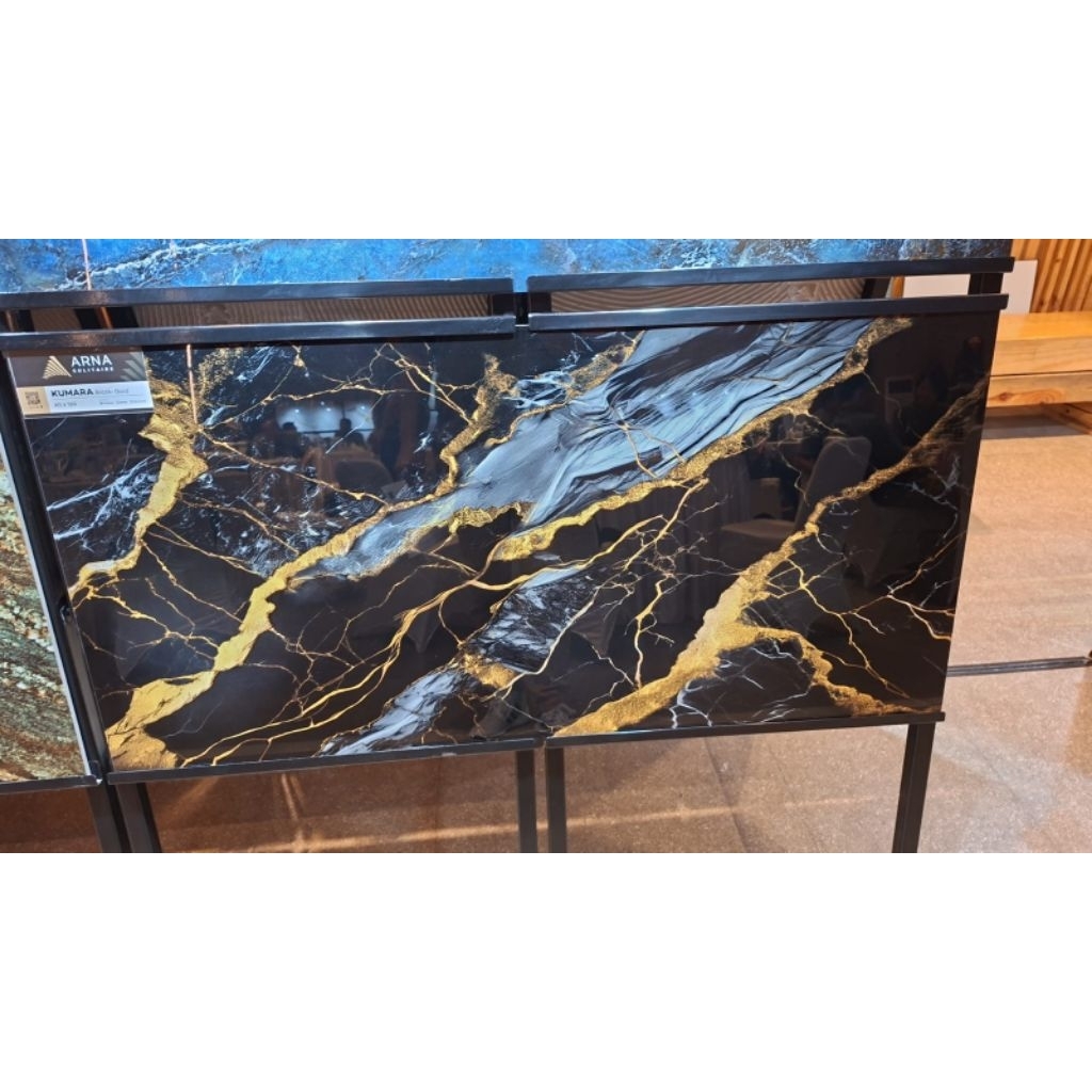 granit arna 60x120 hitam glazed polish mengkilap