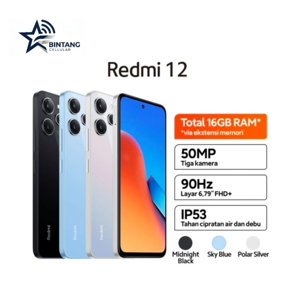 HP XIAOMI REDMI 12 8/128 GB - REDMI 12 RAM 8GB ROM 128GB GARANSI RESMI