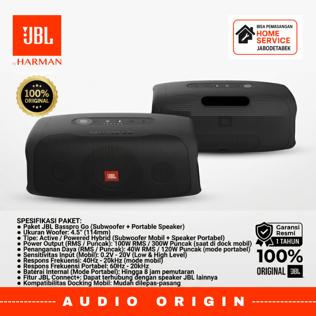 JBL BassPro GO Portable Active Subwoofer and Bluetooth Speaker Mobil