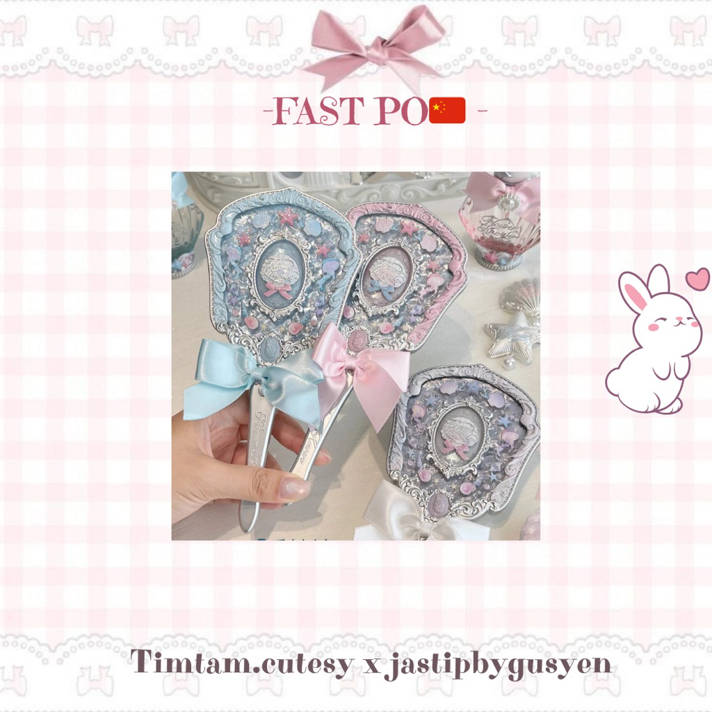 [FAST PO] Flower Knows Shell's Jewel Hand Mirror Little Mirror Mini Mirror Makeup mirror Accessories