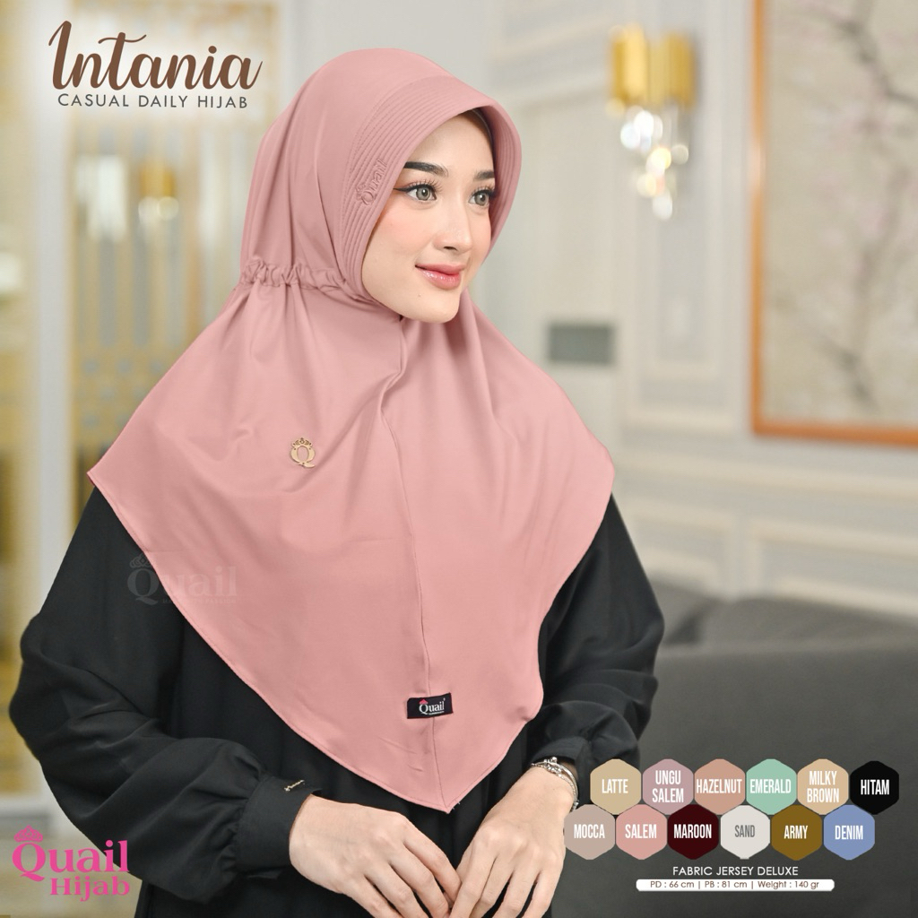 Quail Hijab - INTANIA HIJAB INSTAN TALI SERUT ORI QUAIL JERSEY PREMIUM ORIGINAL QUAIL HIJAB PAD BUSA