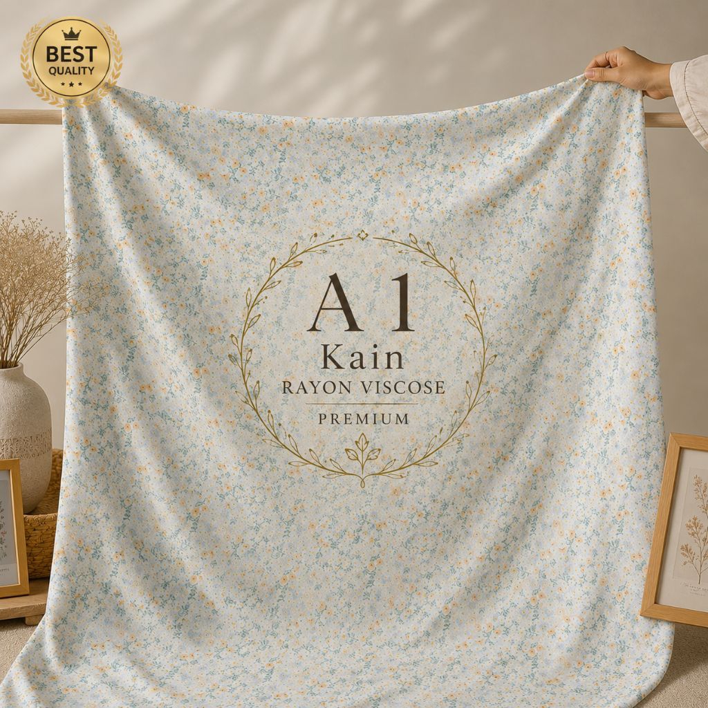 Kain Katun Rayon Viscose Premium - Kain Rayon Viscose Bunga Aesthetic - Kain Rayon Motif Bunga Terla