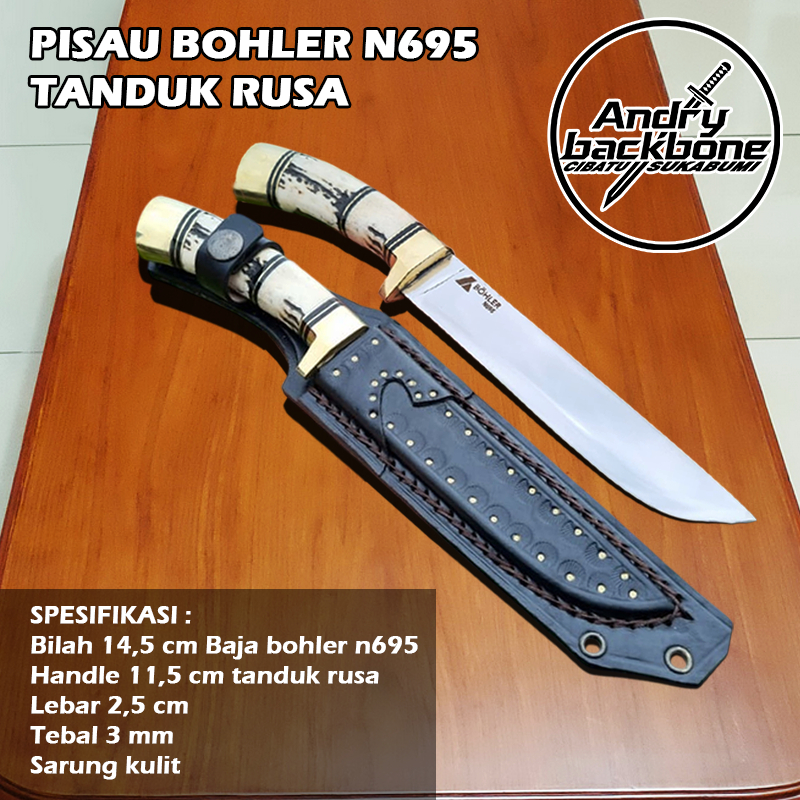 Alat Potong Koleksi Tradisional Bohler N695 Gagang Tanduk Rusa Asli