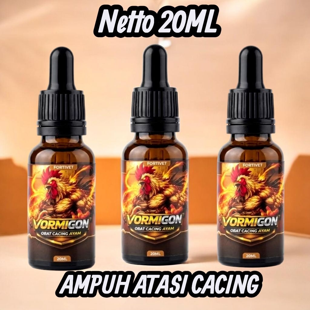VORMIGON Obat Cacing Ayam Pipet 20ml | Basmi Cacing Pada Ayam , Ayam Bangkok, Ayam Kampung, MENINGKA