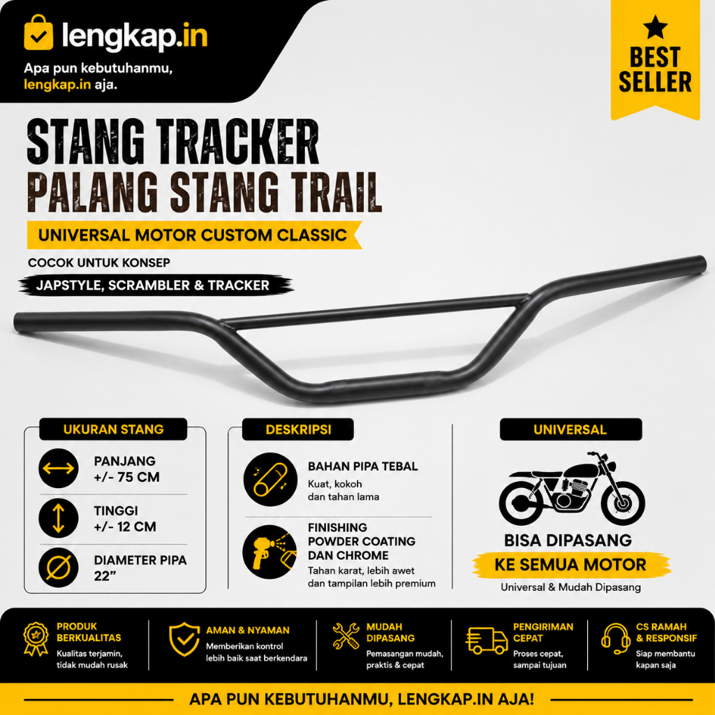 Stang Tracker Palang Trail Japstyle  Motor Custom  Trail Japstyle Setang Japstyle