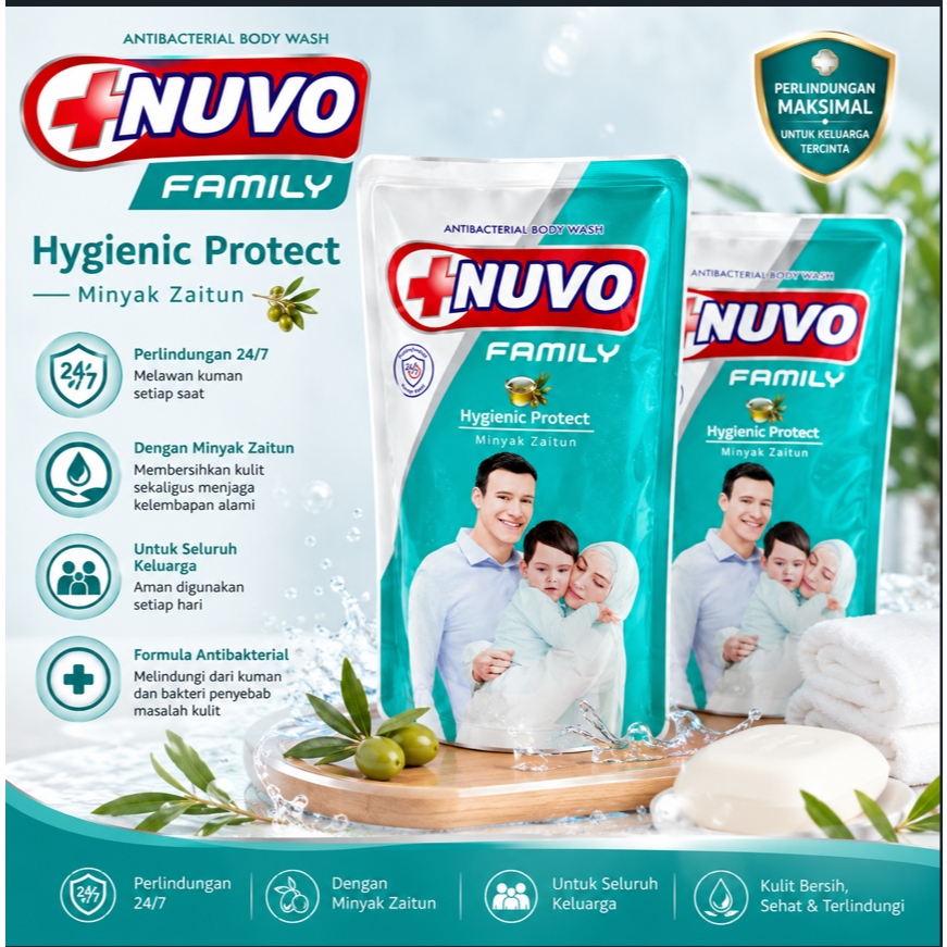 Nuvo Family Minyak Zaitun Sabun Cair Kemasan 400 ml Murah & Hemat