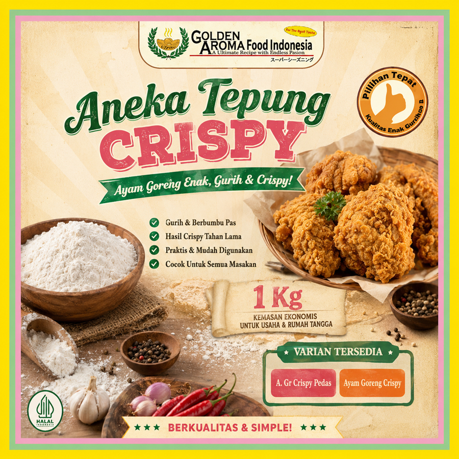 Tepung Crispy 1 Kg Enak Gurih Murah Tepung Crispy Ayam Goreng Terbaik 1Kg Halal Kentucky Kiloan