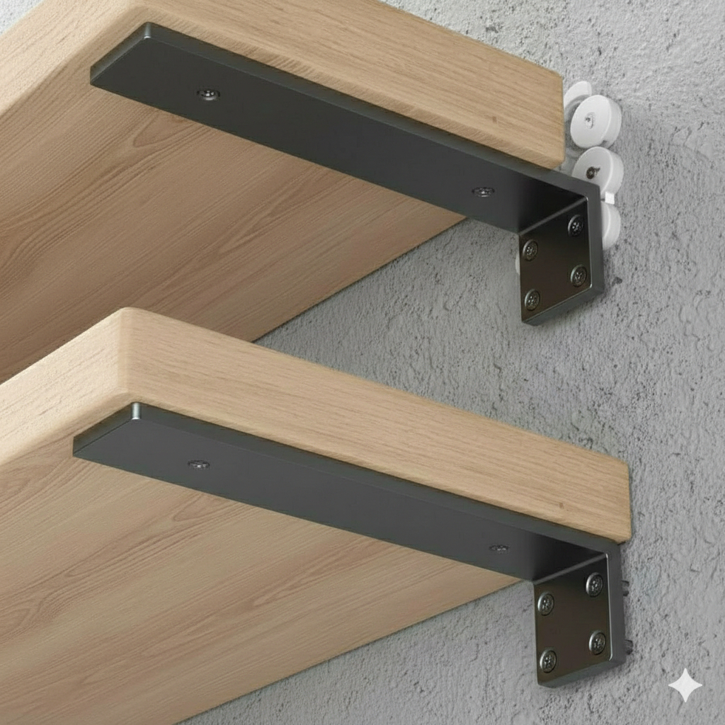 (1pcs) Bracket Besi Metal 3 Lubang Penyangga Rak Papan Ambalan / Breket Siku Minimalis Aesthetic