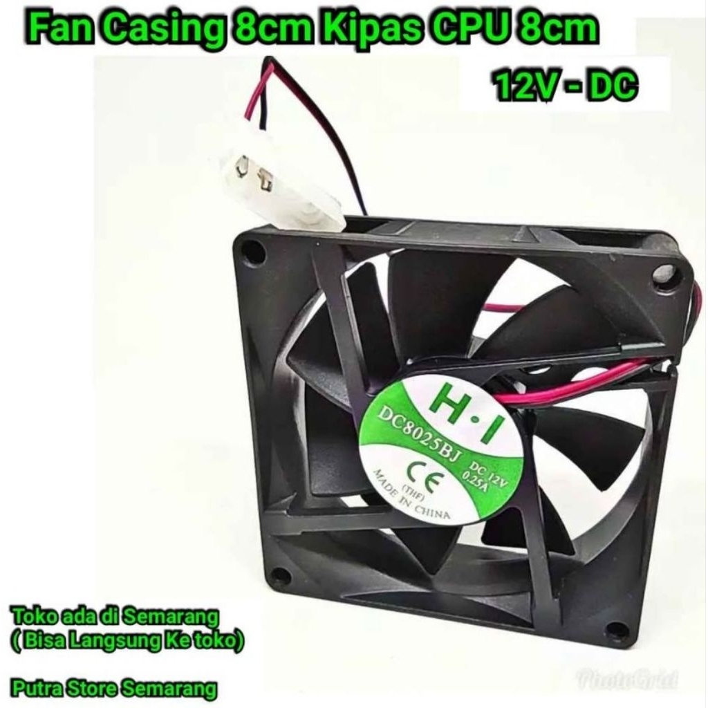 Fan casing 8cm Hitam Kipas pendingin CPU Komputer 8cm Kipas CPU kipas internal komputer