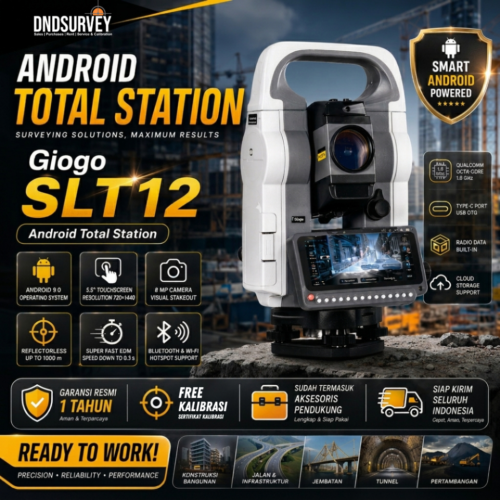 Total Station Giogo Xirius SLT12 Laser Android Total Station