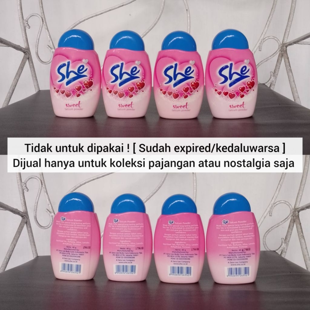 [ TIDAK UNTUK DIPAKAI ] KOLEKSI PRODUK JADUL SHE TALCUM POWDER HANYA UNTUK PAJANGAN SAJA