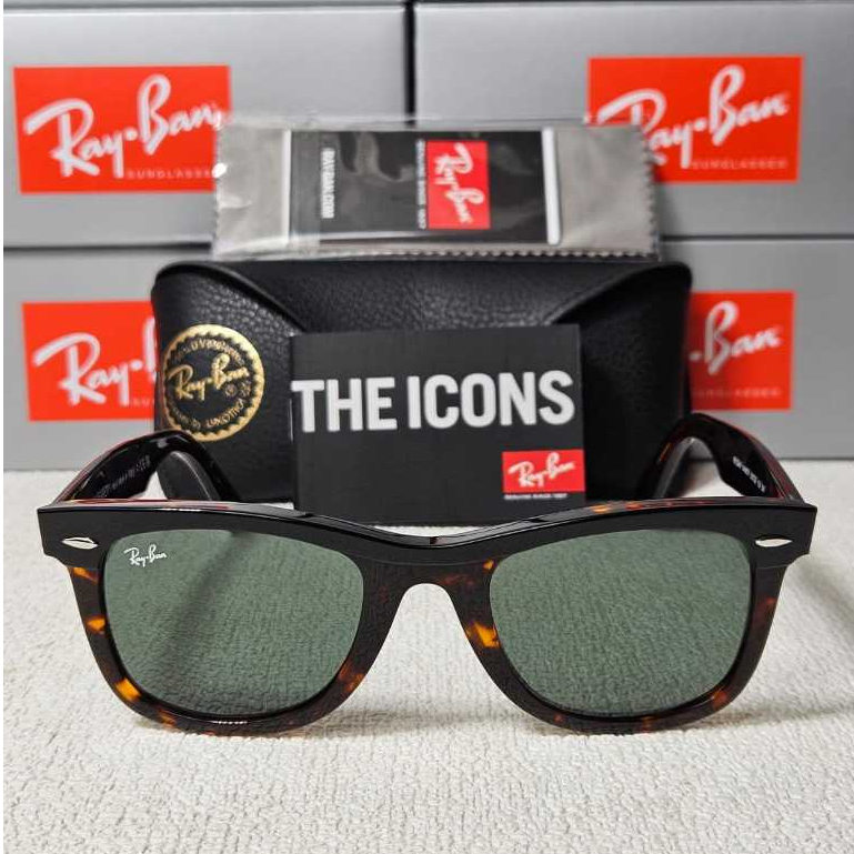 Kacamata Rayban Wayfarer Street Neat RB2240 1440/31 50-22 Frame Polished Black On Havana Lenses Gree