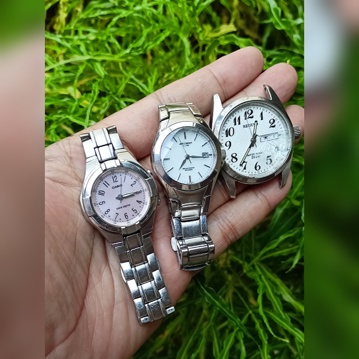 Jam Tangan Casio wave ceptor, Casio argent dan Reguno KONDISI MINUS/OFF 3 Pcs | Jual Bahan Part/Serv