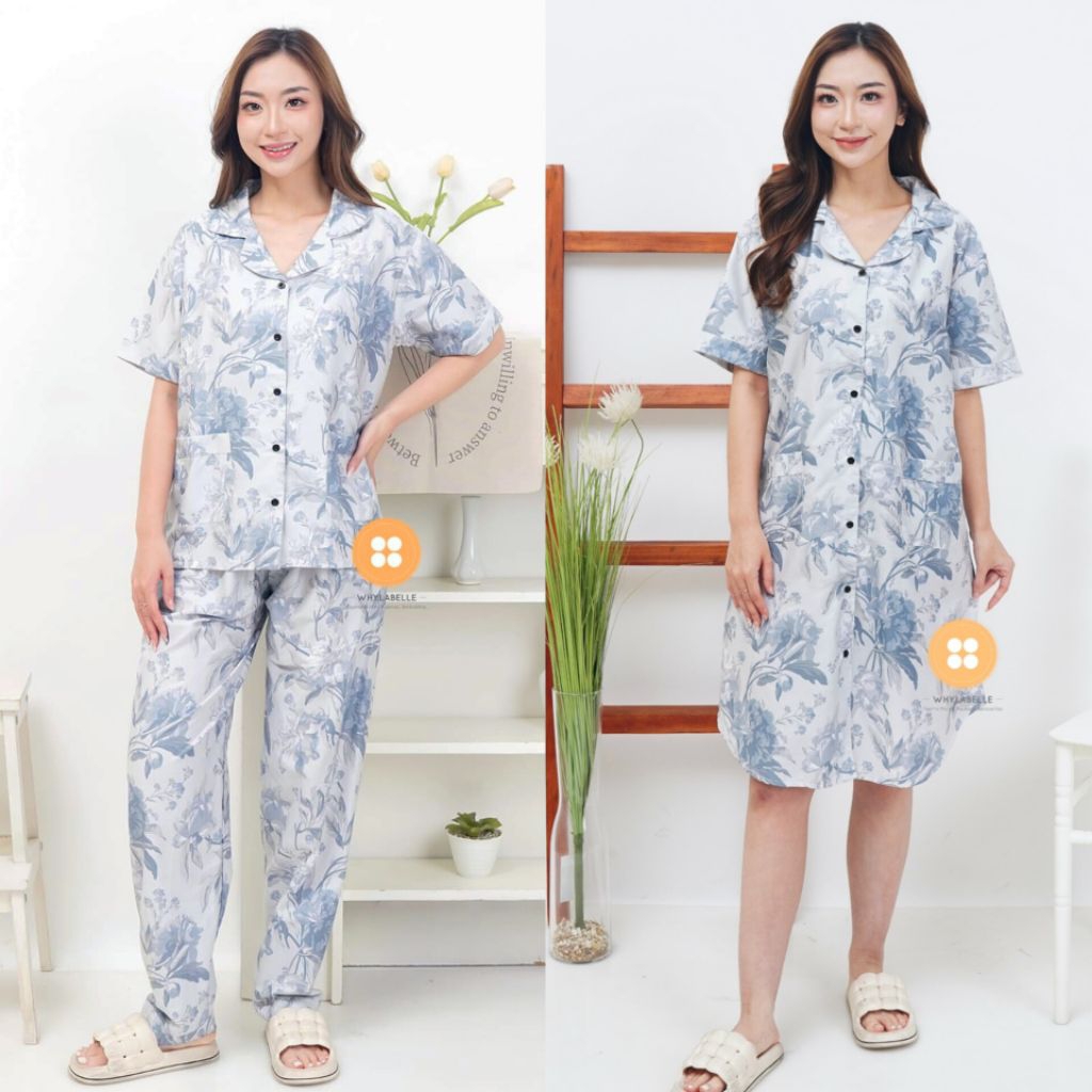 WHY.LABELLE baju tidur piyama katun Jepang murni motif ELINE