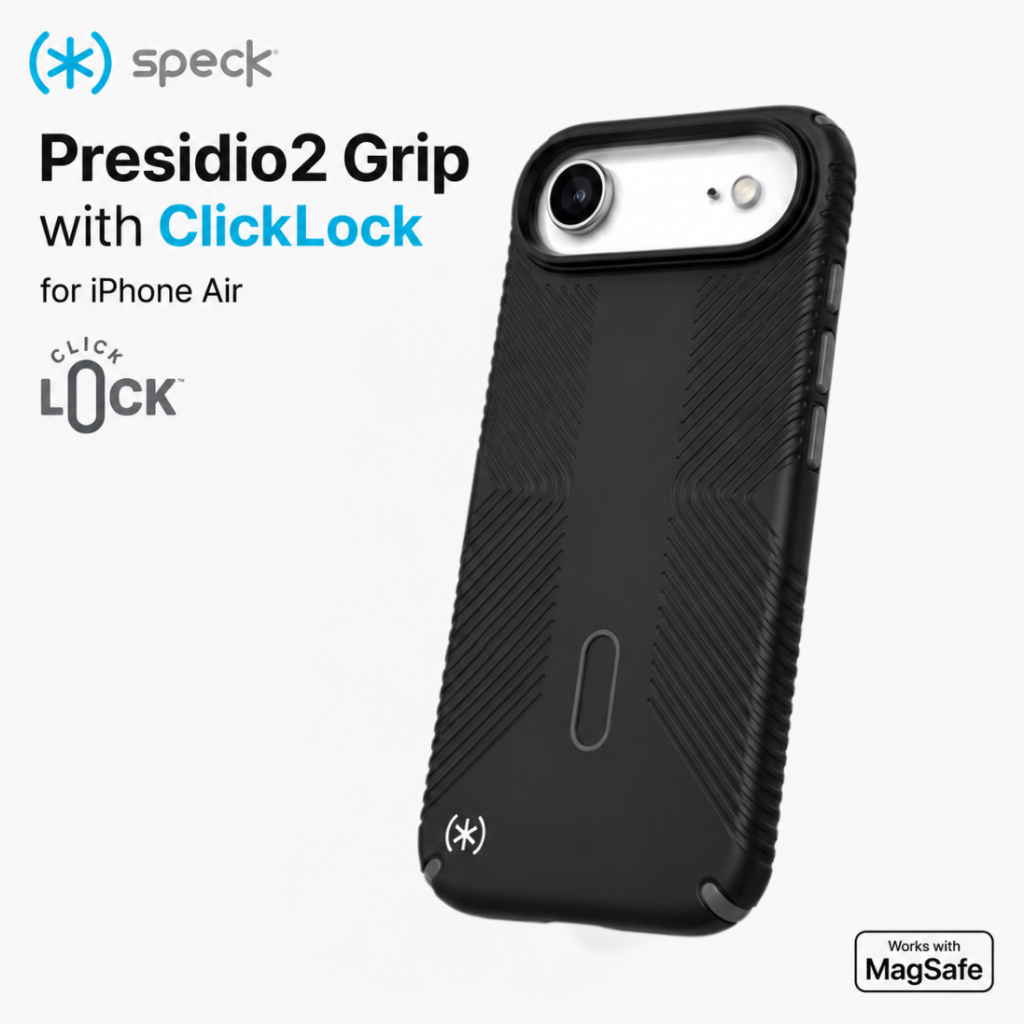 Speck iPhone Air Presidio2 Grip MagSafe with ClickLock Protective Case - Black Slate Grey
