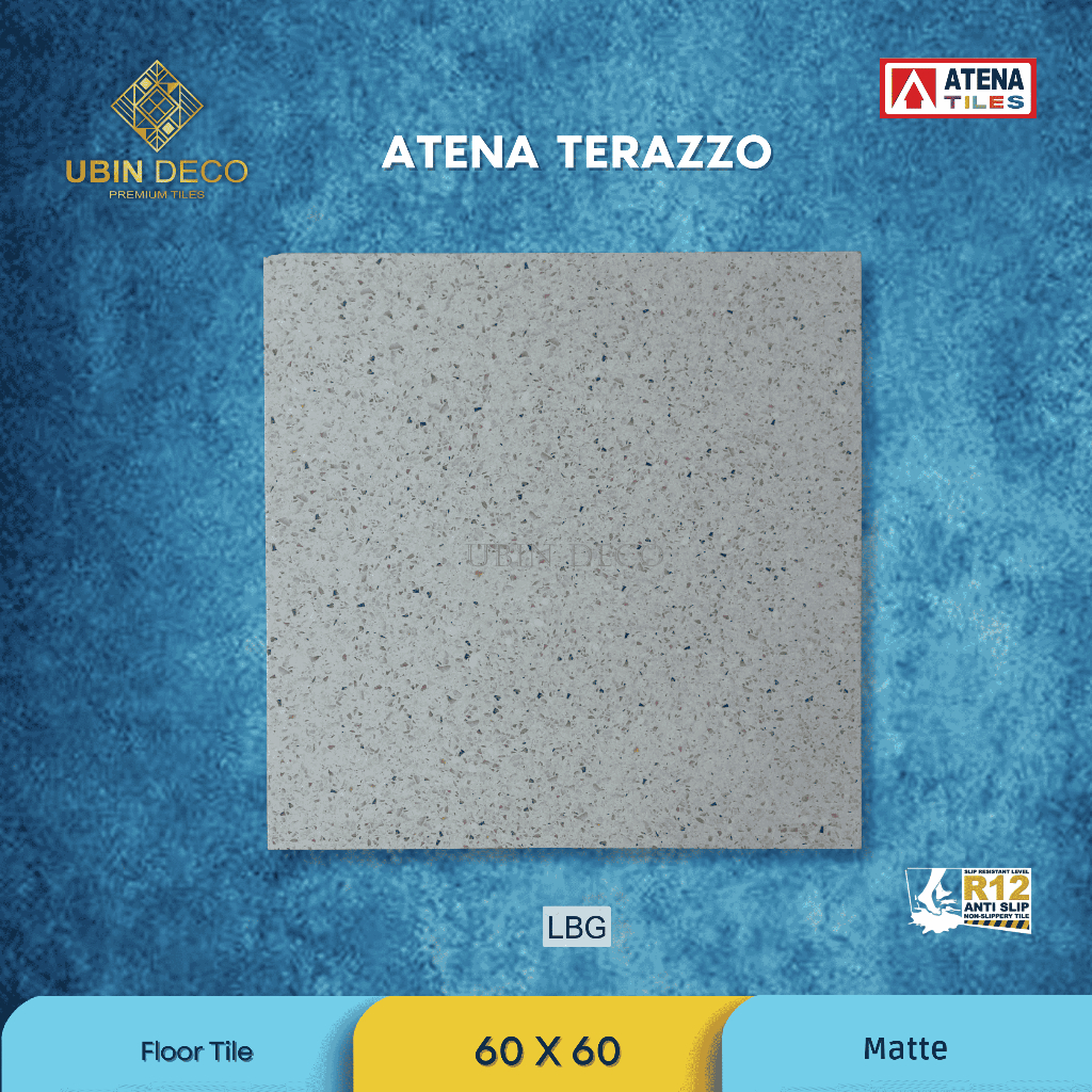 Granit Lantai, Teras, Carport Atena Terrazo, Granit, Teras, Carport 60 x 60 cm "Grade A" (Per Dus/Bo