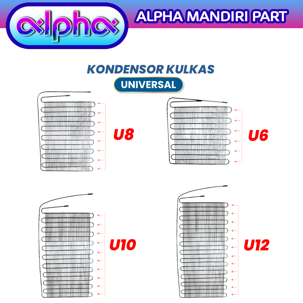 10 Pcs Kondensor Tembaga Kulkas showcase freezer box semua merek U6 U8 U10 U12