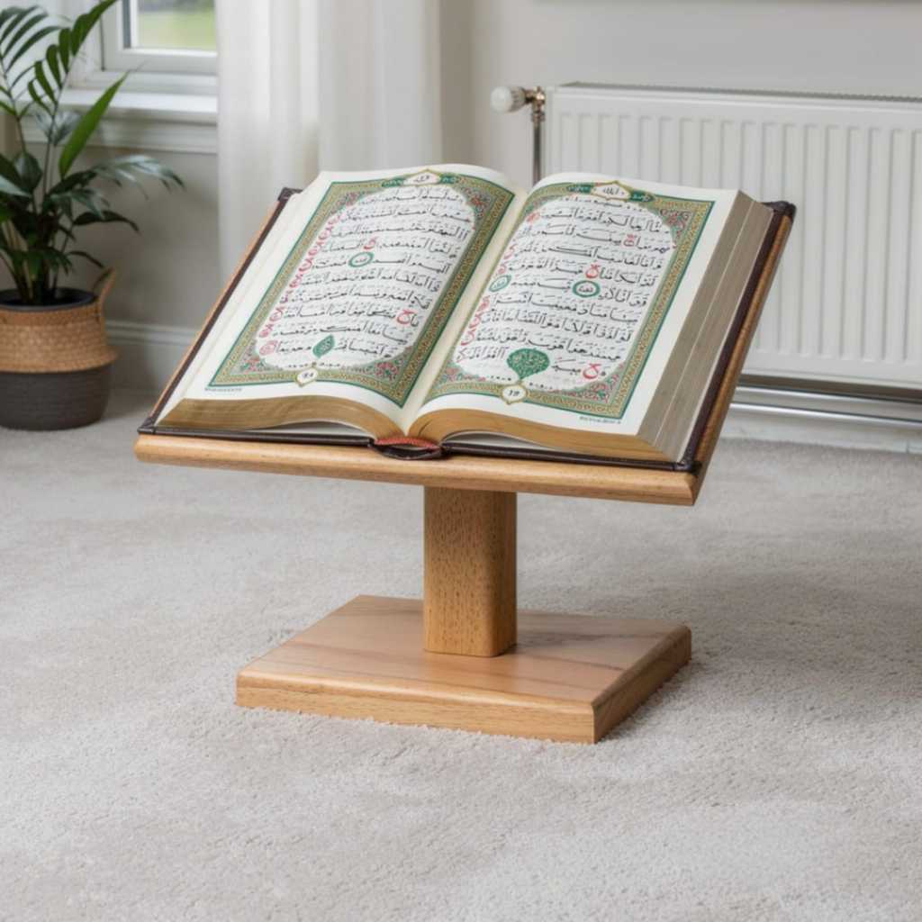 Rehal/Rekal Kayu Solid Portable - Meja Baca Alquran Tajwid, Bisa Jadi Stand Laptop & Meja Kerja