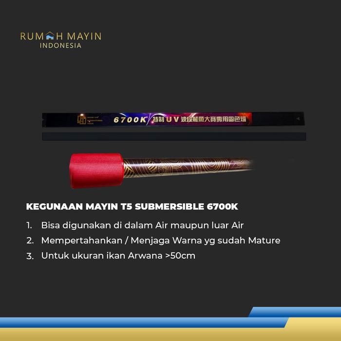 Lampu Tanning Celup T5 MAYIN INTERNATIONAL 6700K Aquarium Ikan Arwana
