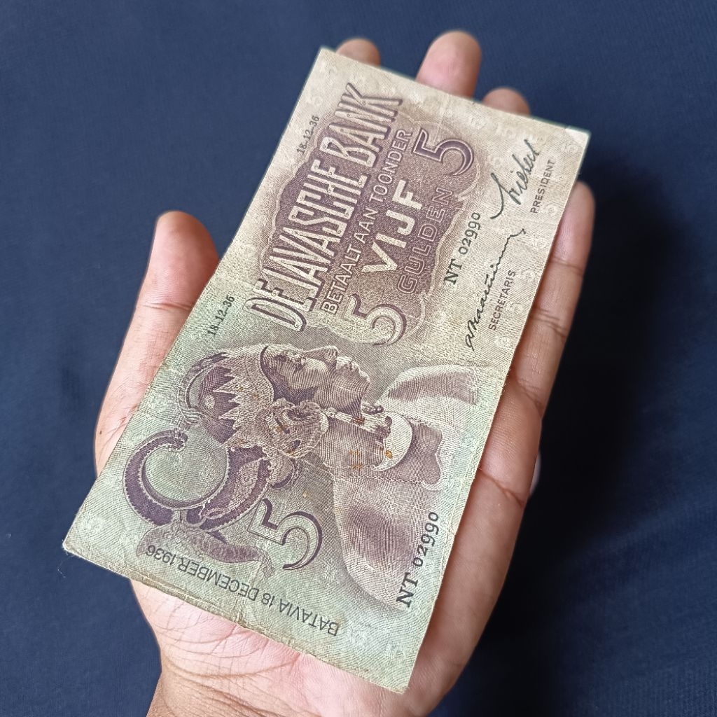 5 GULDEN seri wayang 1936