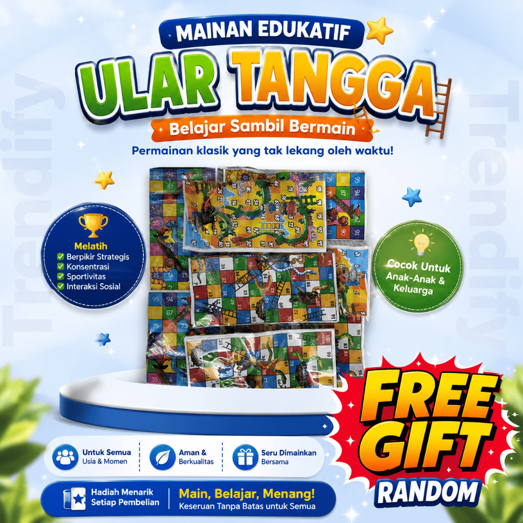 trendify12 MAINAN ANAK ULAR TANGGA/mainan edukasi/ular tangga
