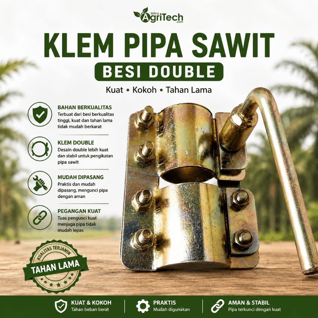 KLEM PIPA EGREK SAWIT DOUBLE Klem Pipa Sawit Besi Double 1" X 11/4" Berkualitas KLEM ATUR TINGGI REN