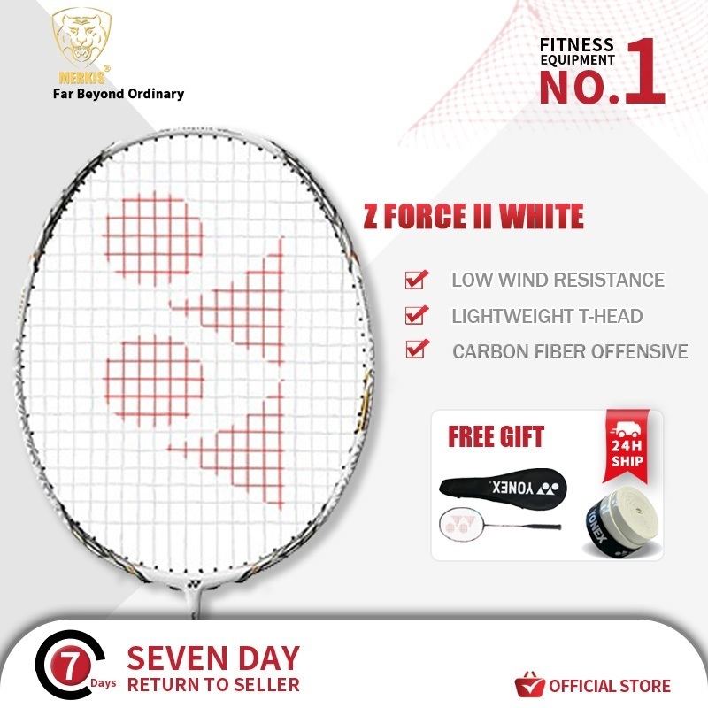 Raket Badminton YY VOLTRIC Z FORCE II WHITE  24lbs-28lbs Free Grip & Tas Siap Pakai
