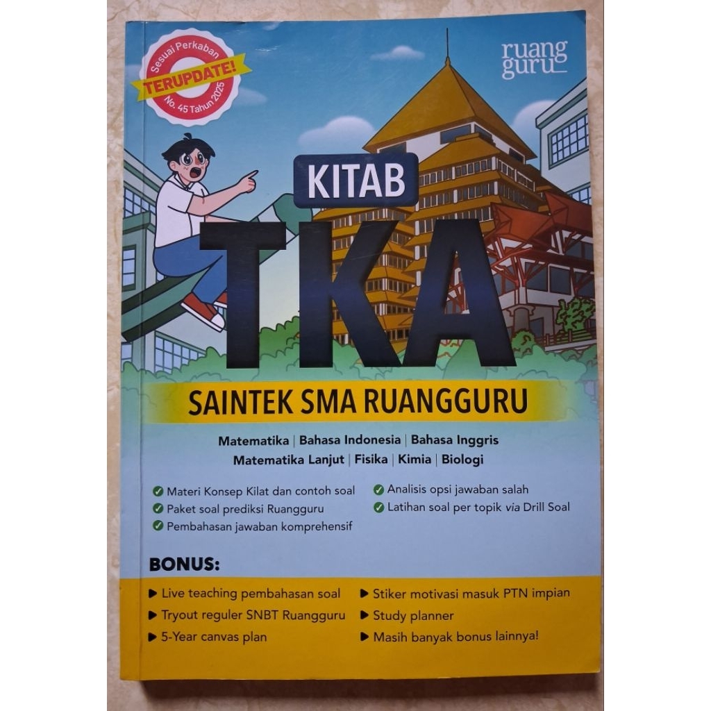 Preloved Buku KITAB TKA SAINTEK SMA by RUANGGURU 2025