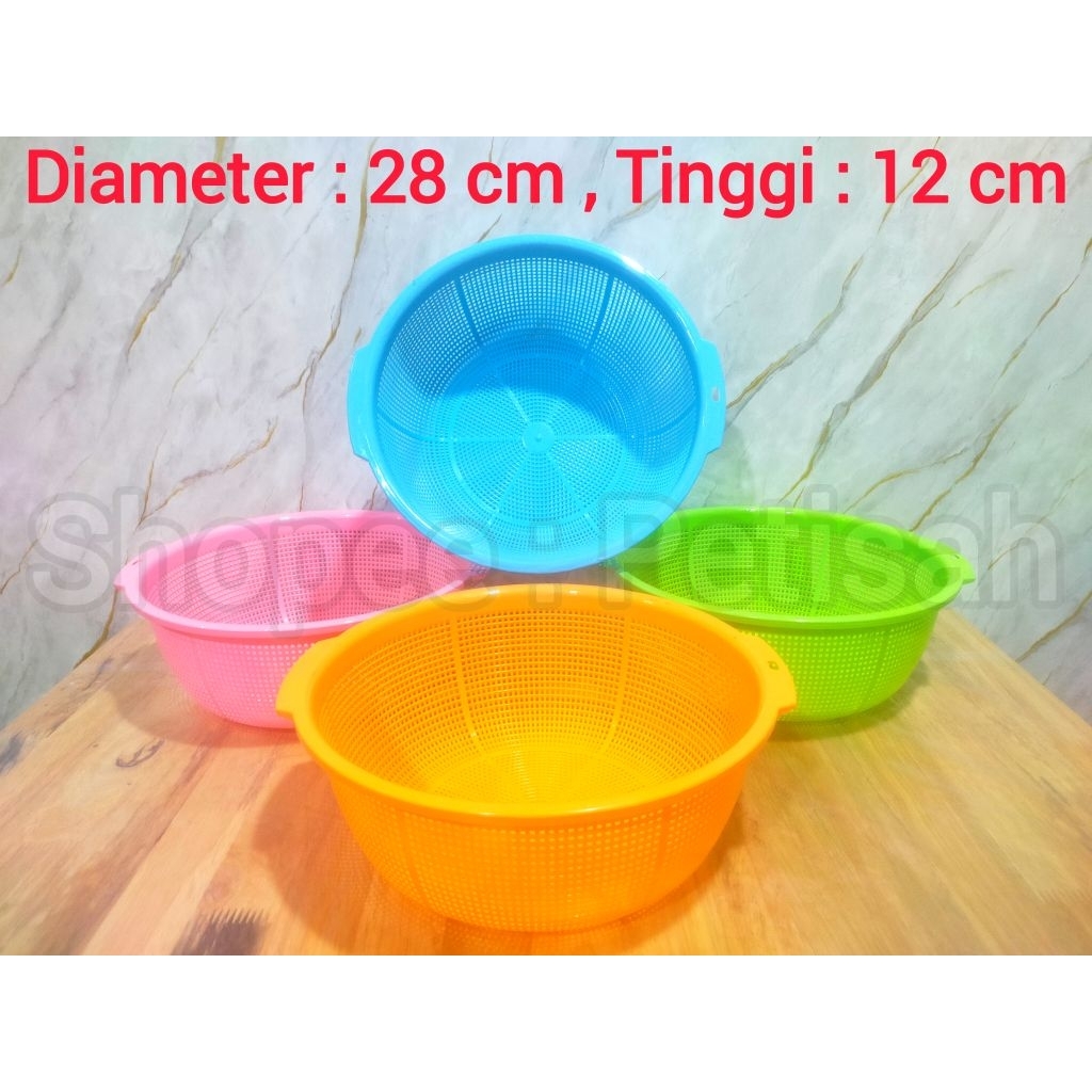Baskom Lubang Plastik 28cm / Baskom Jaring Plastik / Kalo Plastik / Baskom Saringan / Baskom Cuci Sa