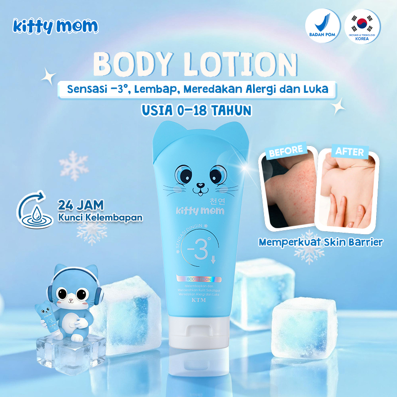 Kitty Mom Icy Body Lotion | Body Care Bayi & Anak | Body Lotion Bayi Anak dengan Sensasi-Dingin | Vi