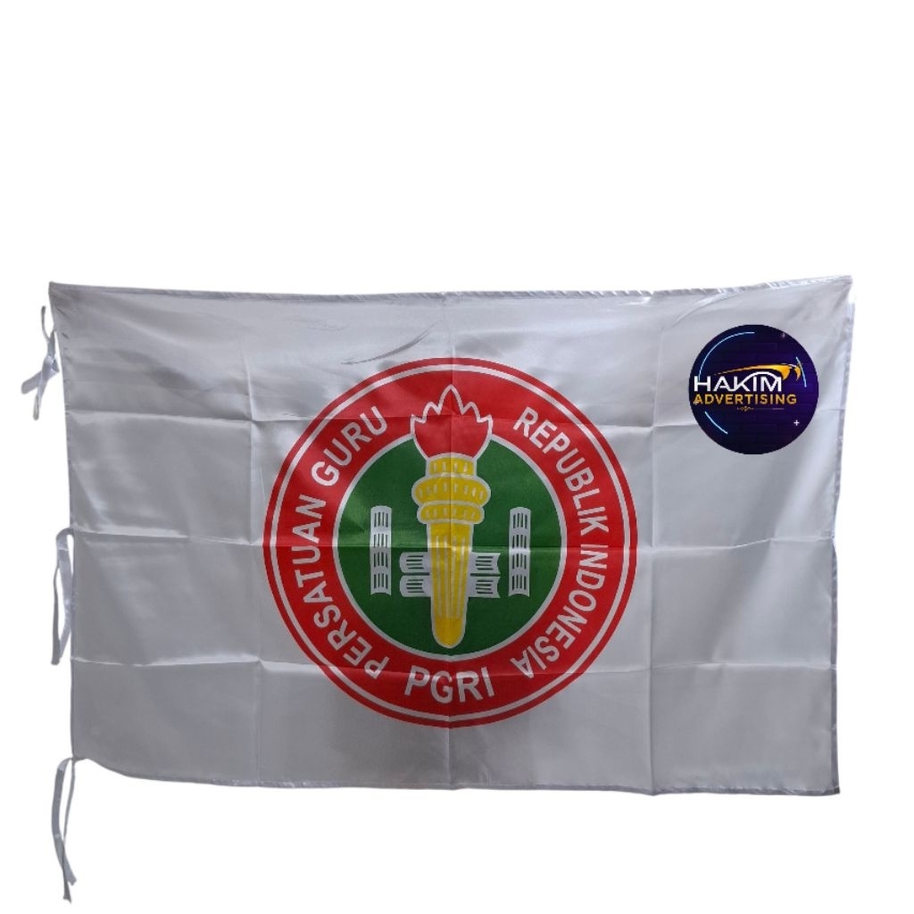 Bendera PGRI 90x135cm bahan satin terbaik ready stock