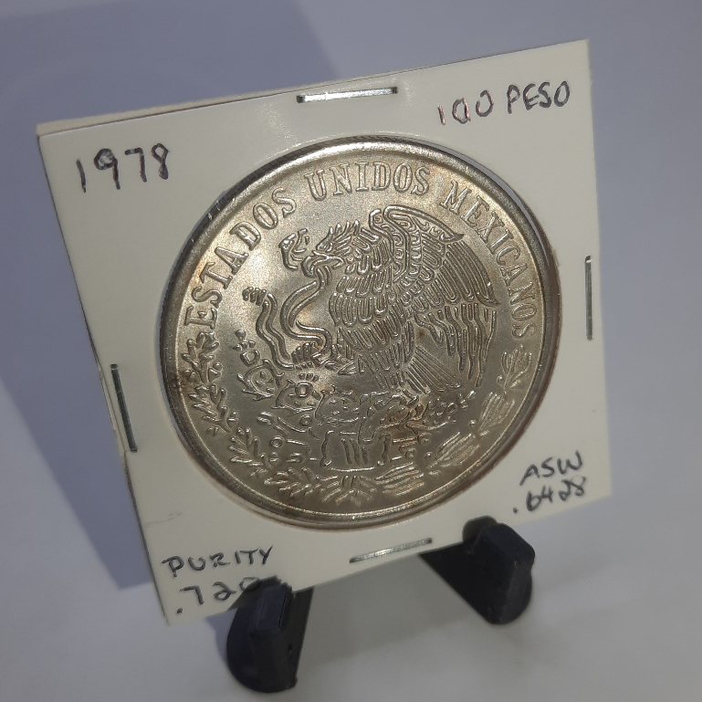 Koin Perak 1978 100 Peso – Mexico .720 Silver