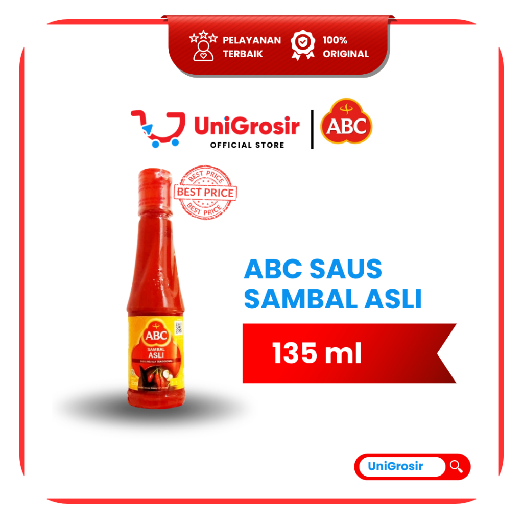 [UniGrosir] ABC SAUS SAMBAL ASLI  BOTOL ~ 135 ml
