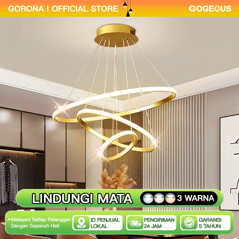 lampu gantung minimalis LED 60W remote lampu plafon ruang tamu hias aesthetic kamar tidur COD CD1/2