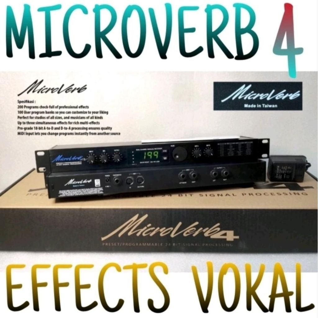 MicroVerb 4 Digital Effects Vocal ProcessorEfek Vocal Karaoke & Studio Suara Jernih 24 Bit Professio