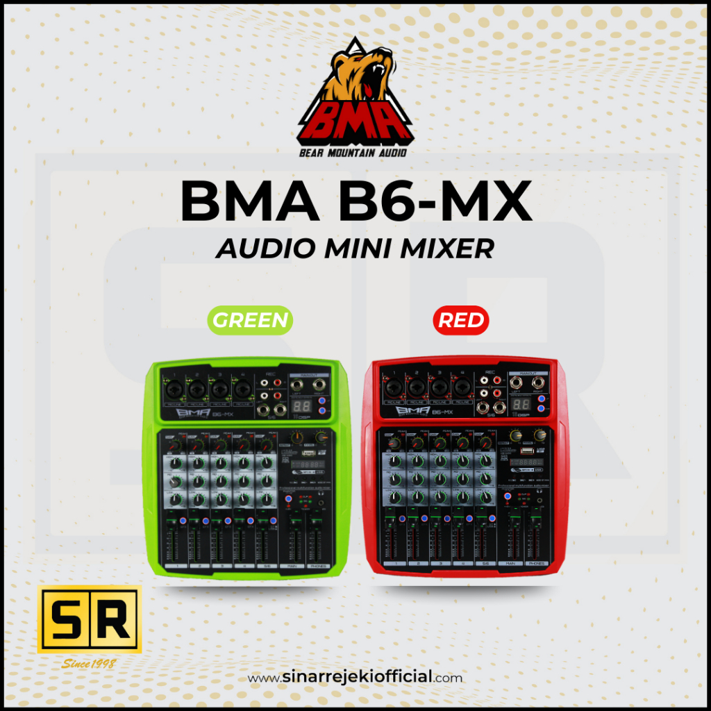 Mini Mixer BMA B6-MX 6 Channel / Mini Audio Mixer 6 CH